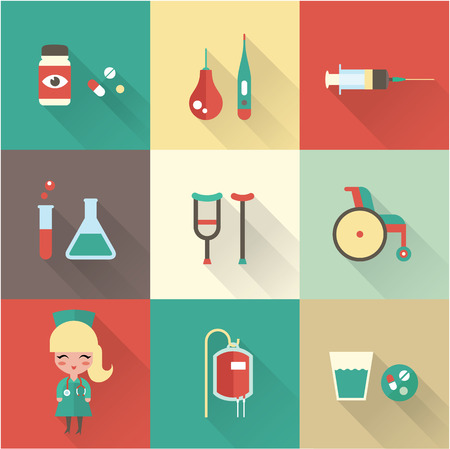 Nurse icons vector flat nurse hospital medicalのイラスト素材