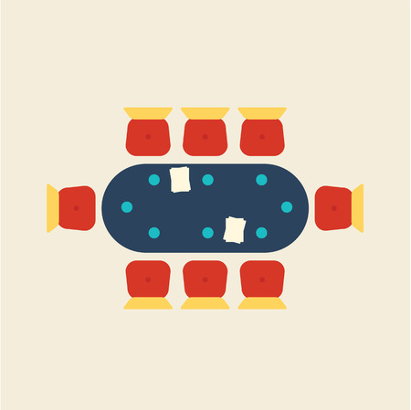 Conference icons vector illustration set flat cute designのイラスト素材