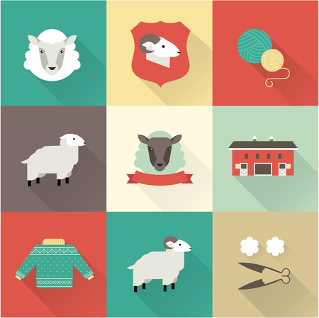 sheep vector setのイラスト素材