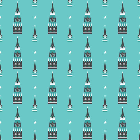 russian kremlin seamless patternのイラスト素材