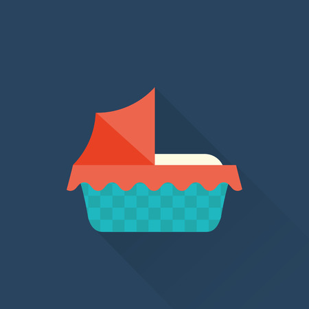 Vector bed icon FLATのイラスト素材