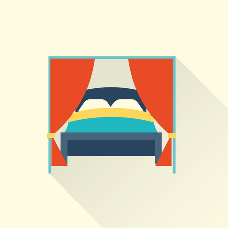 Vector bed icon FLATのイラスト素材