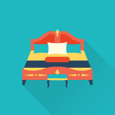 Vector bed icon FLATのイラスト素材