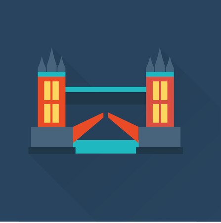 Vector bridge flat iconのイラスト素材