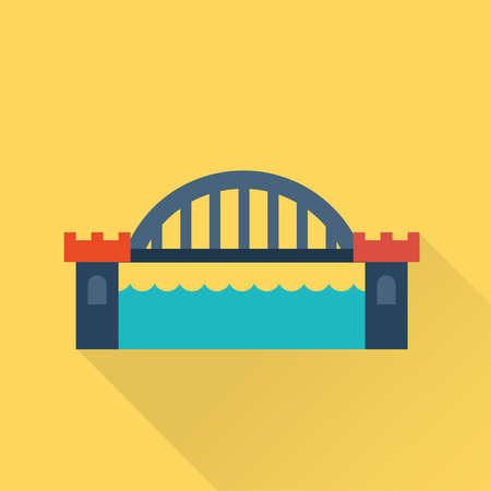 Vector bridge flat iconのイラスト素材