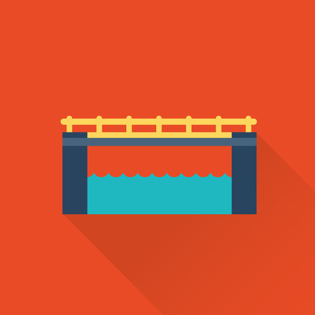 Vector bridge flat iconのイラスト素材