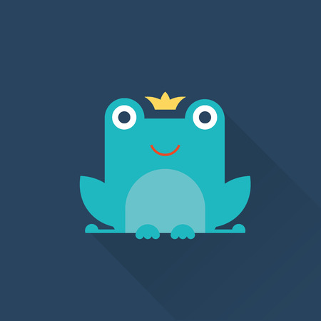 Frog characters flatのイラスト素材