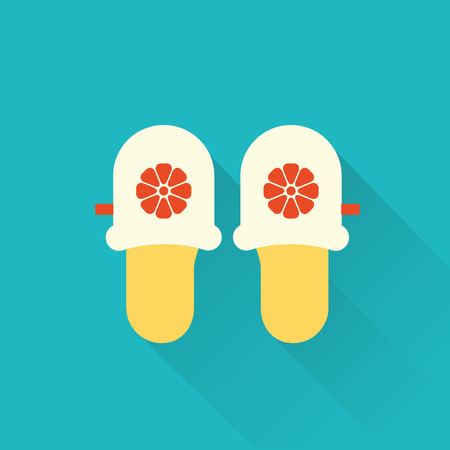 flat slippers iconのイラスト素材