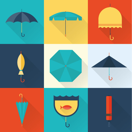 umbrella iconsのイラスト素材