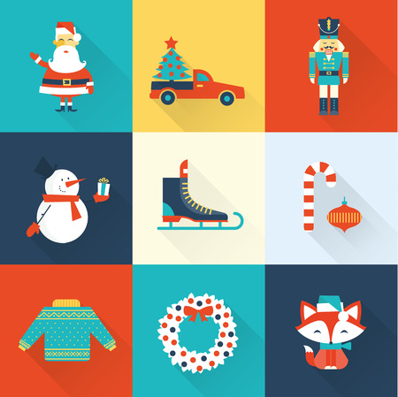christmas iconsのイラスト素材