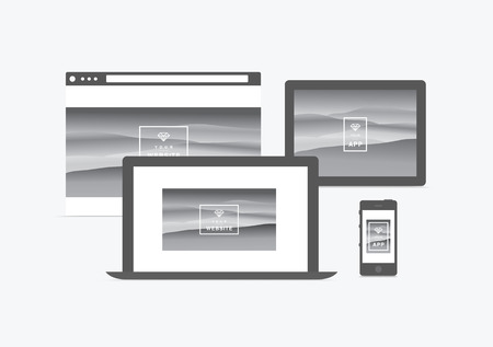 website and app presentation  devicesのイラスト素材