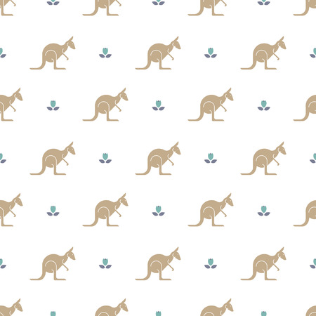 Kangaroo patternのイラスト素材