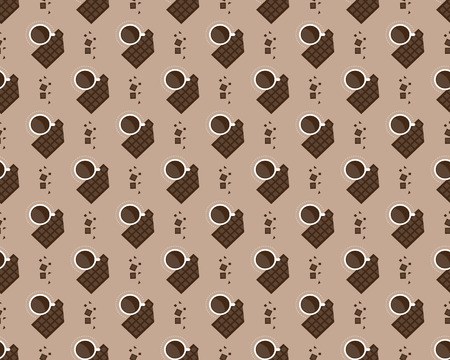 cup of coffee and chocolate patternのイラスト素材