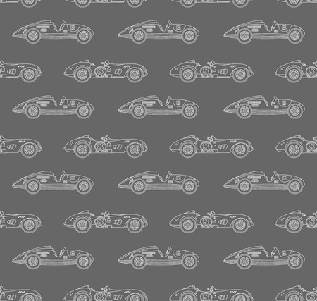 retro racing car patternのイラスト素材