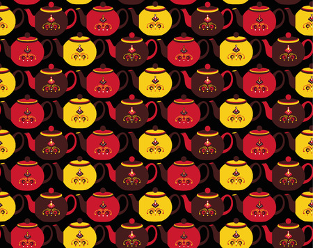 teapot patternのイラスト素材