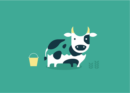 vector cow iconのイラスト素材