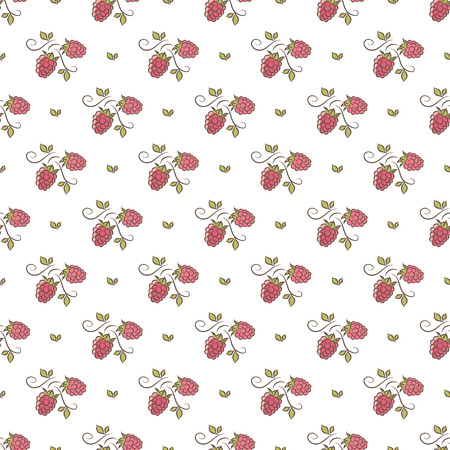 branches of raspberry patternのイラスト素材
