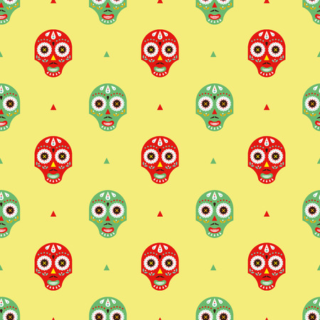Mexican masks patternのイラスト素材