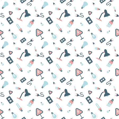 electrical appliances and light bulbs patternのイラスト素材