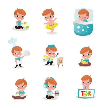 child activity illustrationsのイラスト素材