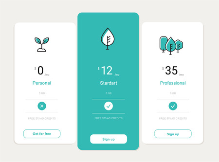vector price table template designのイラスト素材