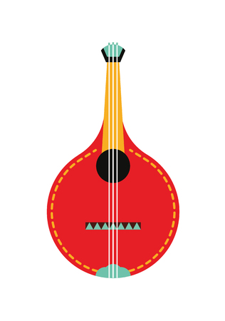 vector portugal guitar fado flat style isolatedのイラスト素材