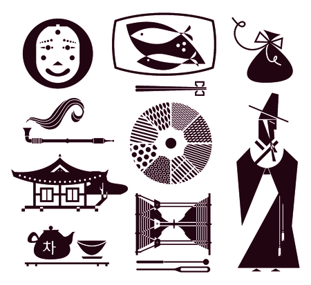 a vector Korea flat style modern illustrationのイラスト素材
