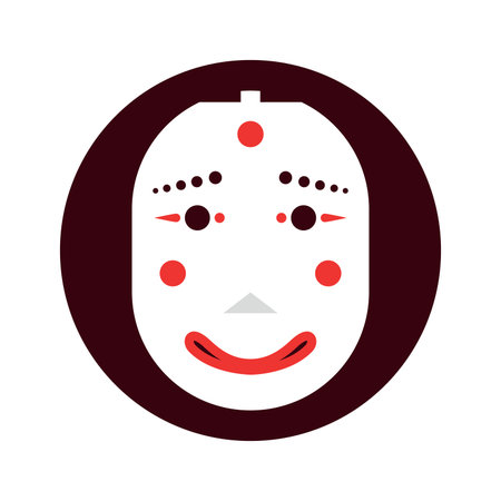 vector illustration korean mask flat style on white backgroundのイラスト素材
