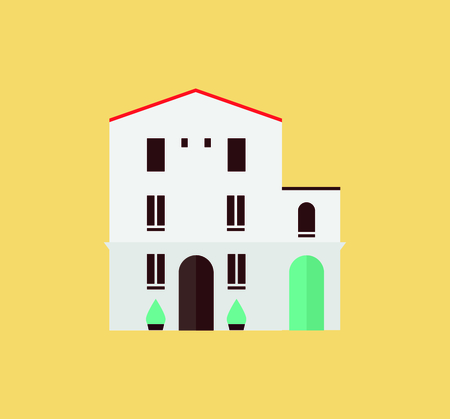 Spanish flat vector house traditional flat modern styleのイラスト素材