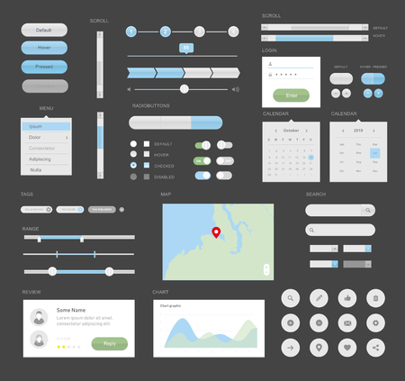 Mega UI for desktop or apps interface designのイラスト素材