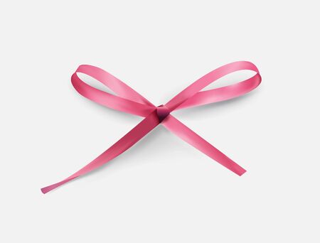 pink bow realistic vector illusration for holidaysのイラスト素材