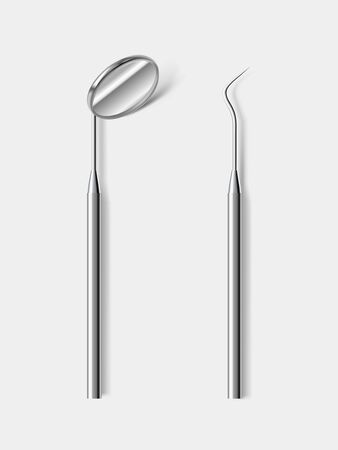 two vector dental tools illustration on a white backgroundのイラスト素材