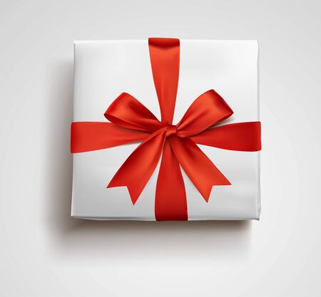 a red gift box bow 3d styleのイラスト素材