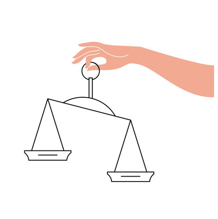 vector flat style scale justice A symbol of right decision and act.のイラスト素材