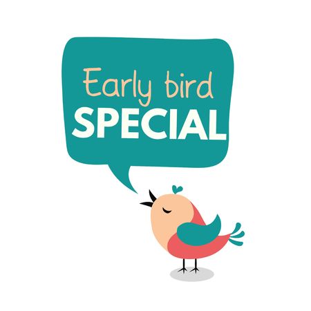 Early bird special flyer or banner design template. Early bird discount promotion. Vector illustrationのイラスト素材
