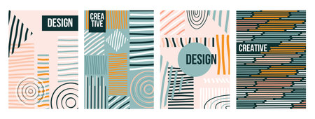 Abstract trendy creative design collection vector illustration. Set consists of colorful templates...