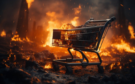 Concept of Shopping Cart Sale on Black Fridayの素材