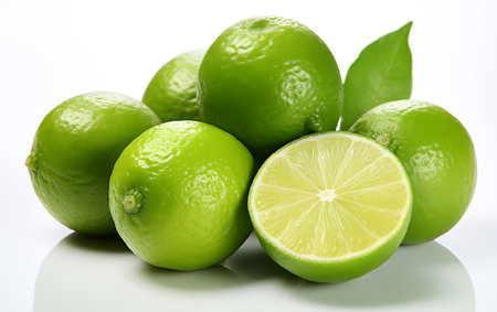 "Isolated Lime on White Background"の写真素材