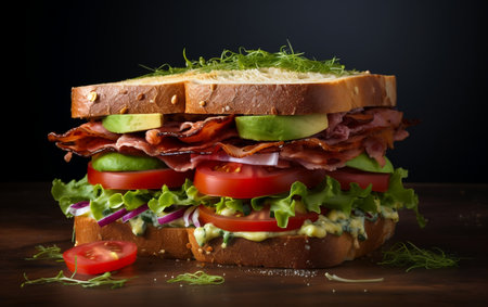 "Sandwich on a White Background in a Photo"の写真素材