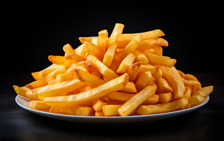 "French Fries on a White Background in a Photo"の写真素材