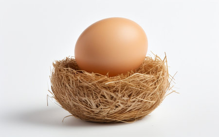 "Hen Egg on a White Background"の写真素材
