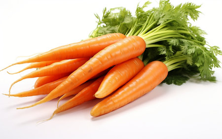 Baby Carrots on a White Background."の写真素材