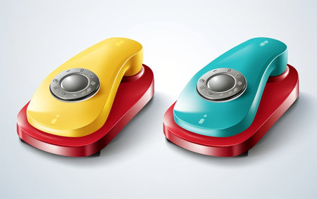 "Respond to Incoming Calls with Phone Icon: Accept and Decline Options"の写真素材