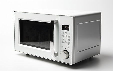 white background on miccrowave ovenの写真素材