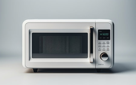 white background on miccrowave ovenの写真素材
