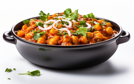 "Chicken Chana on White Background"の写真素材