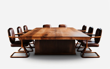 Isolated Office Conference Tableの写真素材