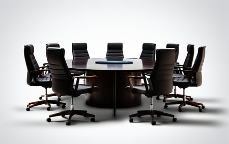 Isolated Office Conference Tableの写真素材