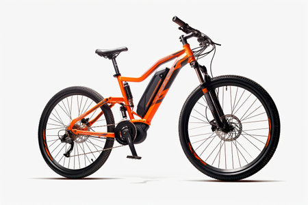 Modern Electric Bicycle Isolated on White Background.の写真素材