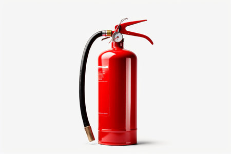 Safety First: Fire Extinguisher Isolated on White Background.の写真素材